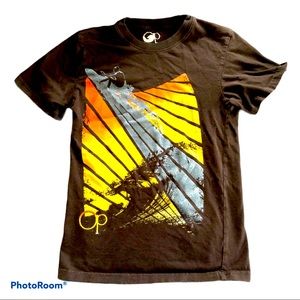 OP Brown Orange Surfer Vibes‎ Tee Shirt Boy M 8